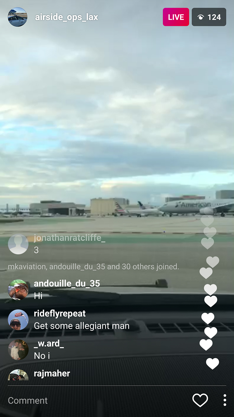 LAX live stream on Instagram